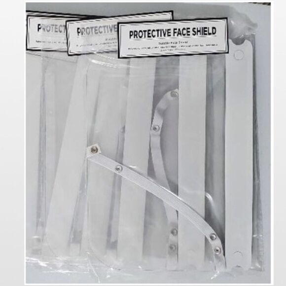 3 New Face Shields Clear Plastic PPE - Picture 1 of 13